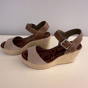 Sam Edelman Dimitree Espadrille Wedge Sandals - Putty Suede - Size 10M
